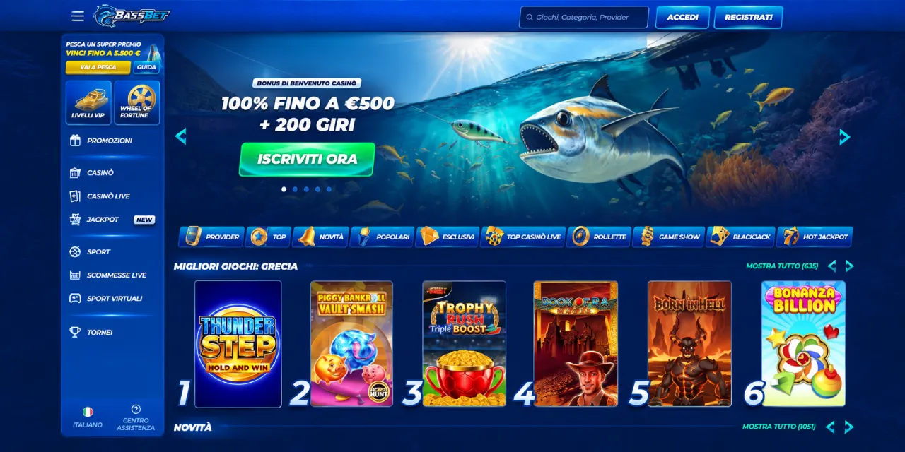 BassBet Casino bonus benvenuto giri gratis e migliori slot machine Italia